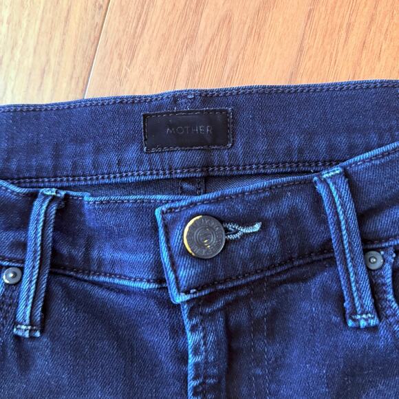 Mother Jeans Size 27 The Stunner Zip Two Step Fray Holding Hands Dark Wash - Picture 6 of 16